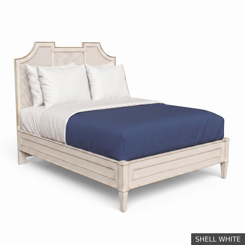 Nantucket - King Bed / Shell White + Gold