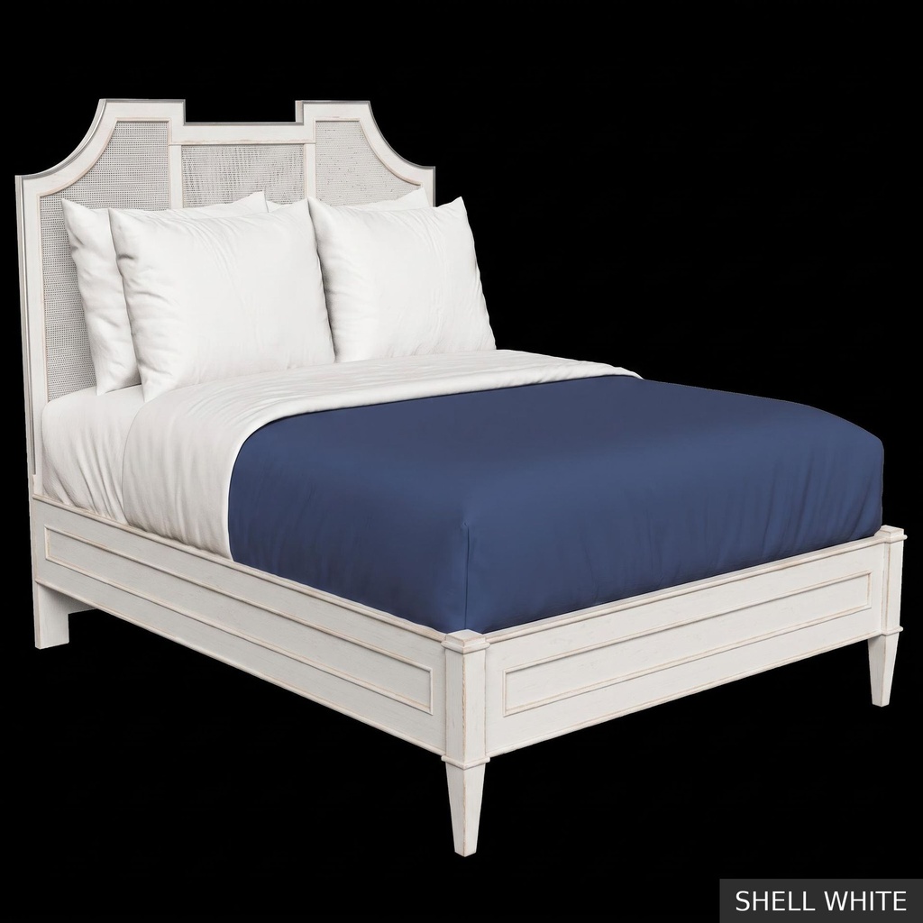 Nantucket - King Bed / Shell White + Silver