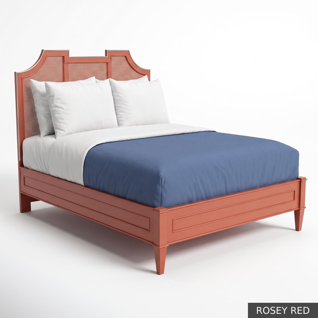Nantucket - King Bed / Rosey Red + Silver