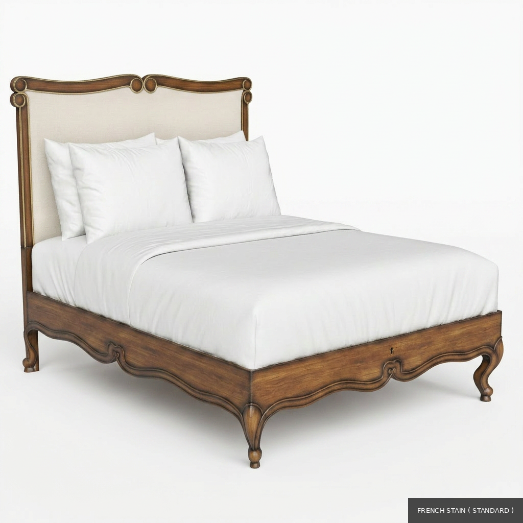 [EUR: BarnQBED] Barnard - Queen Bed   / French Stain ( Standard ) + Gold
