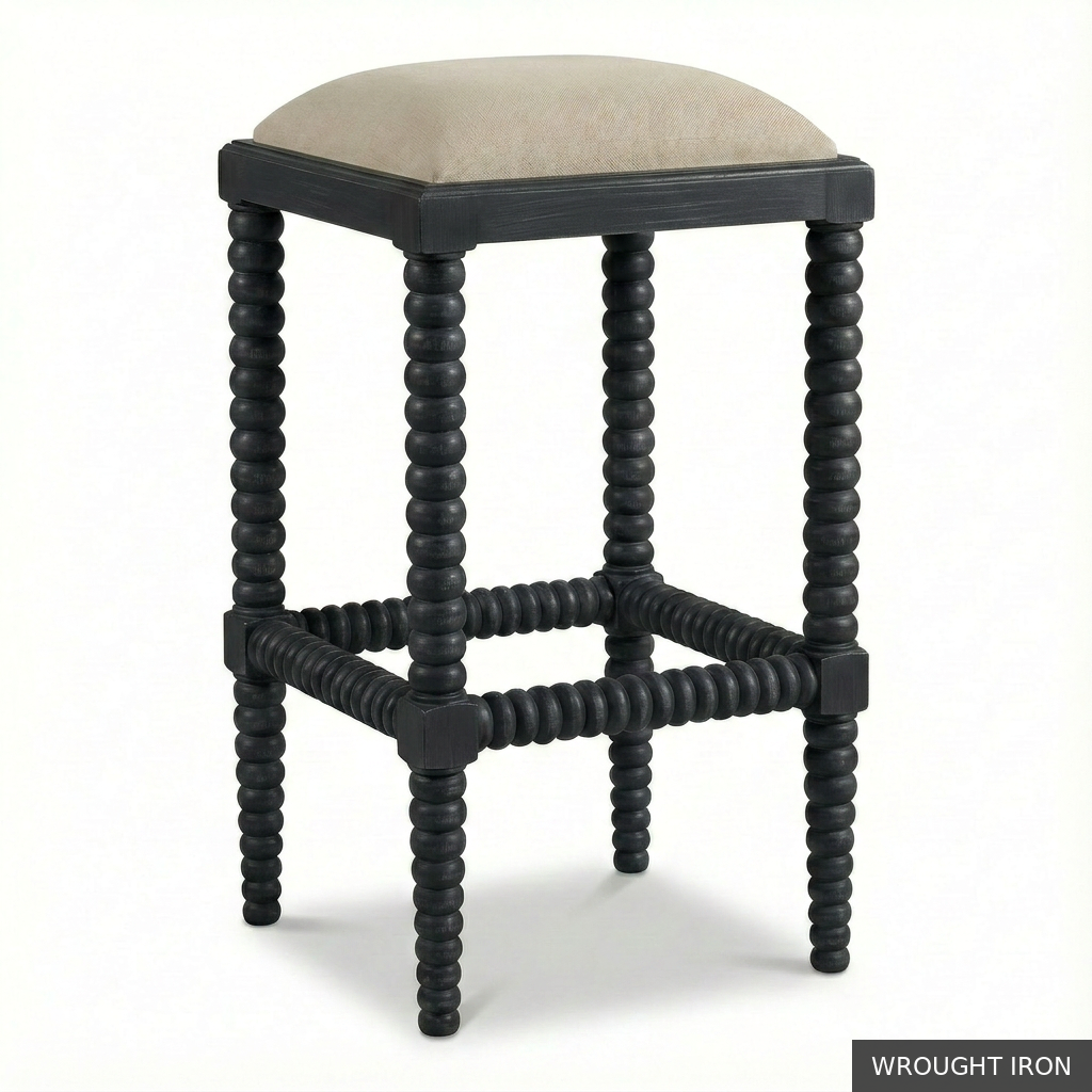 [EUR: ClovB] Clover Bar Stool / Wrought Iron