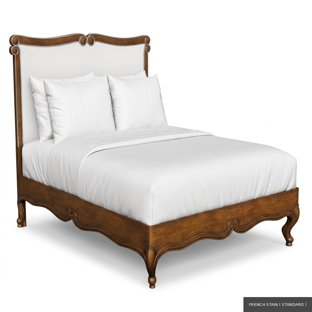 [EUR: BarnQBED] Barnard - Queen Bed   / French Stain ( Standard ) + Silver