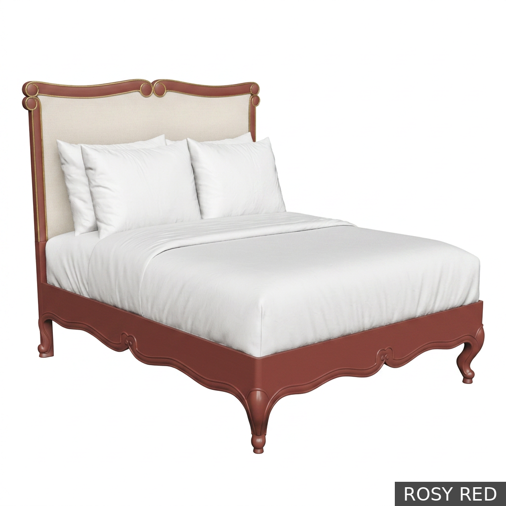 [EUR: BarnQBED] Barnard - Queen Bed   / Rosy Red + Gold