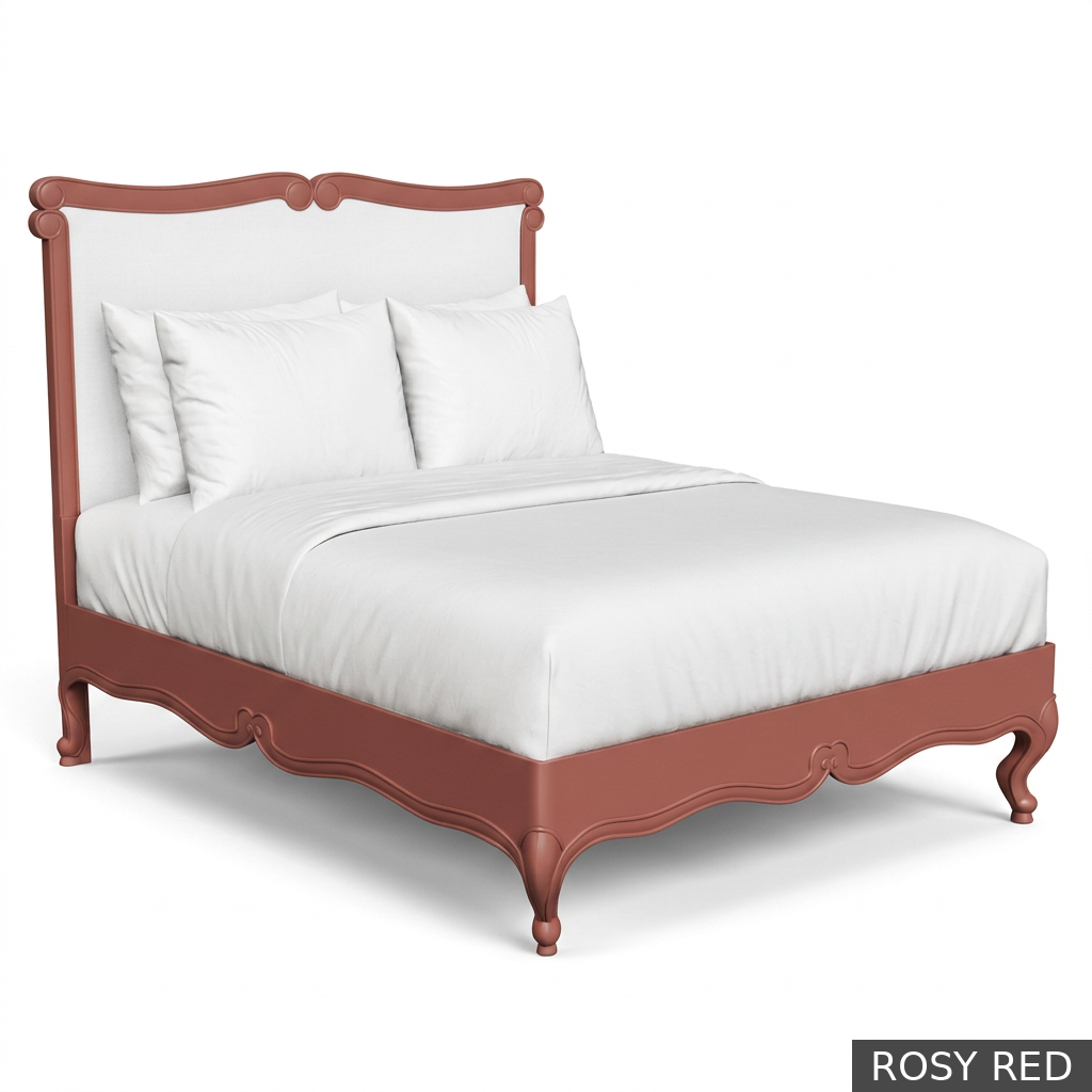[EUR: BarnQBED] Barnard - Queen Bed   / Rosy Red + NO Accent Colour Required