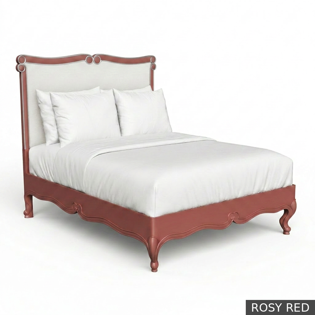 [EUR: BarnKBED] Barnard - King Bed  / Rosy Red + Silver
