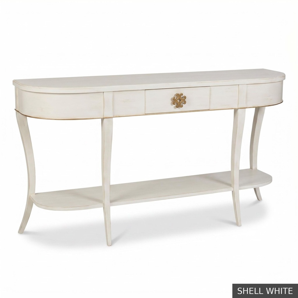 [EUR: Wind] Windsor Console / Shell White + No Changes - Winter Grey + Gold accents - Standard