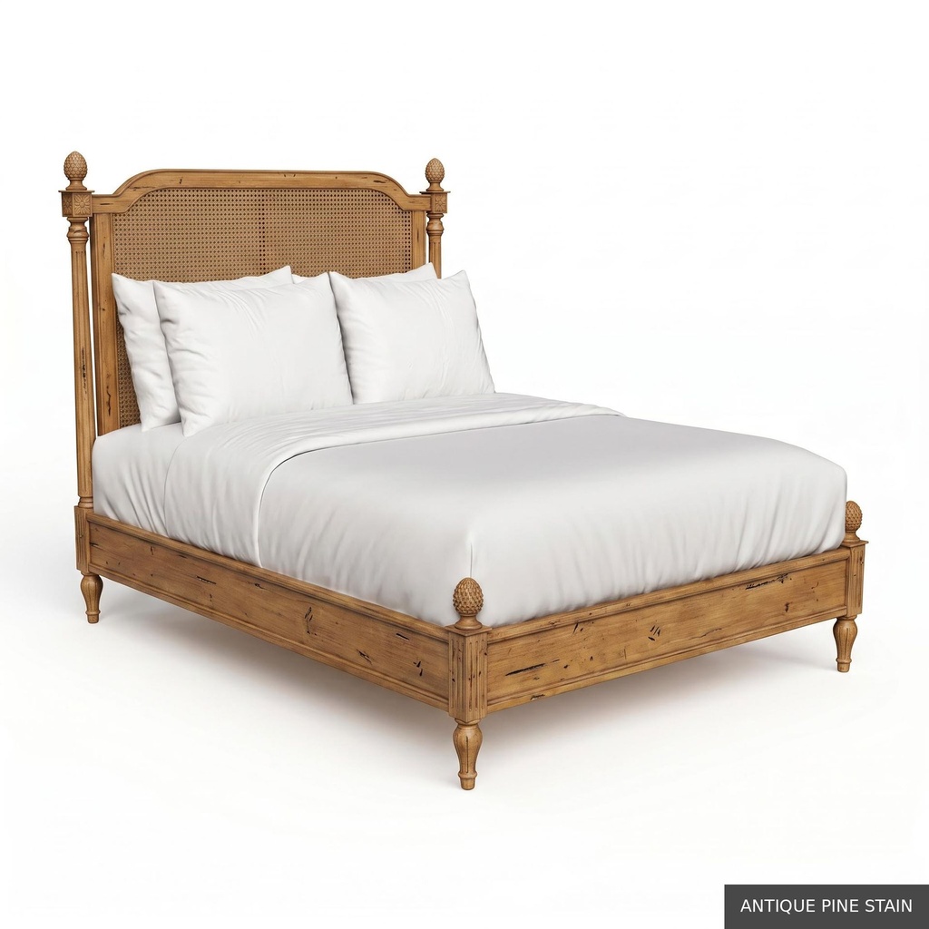 [EUR: JuliKBED] Jullian - King Bed   / Antique Pine Stain