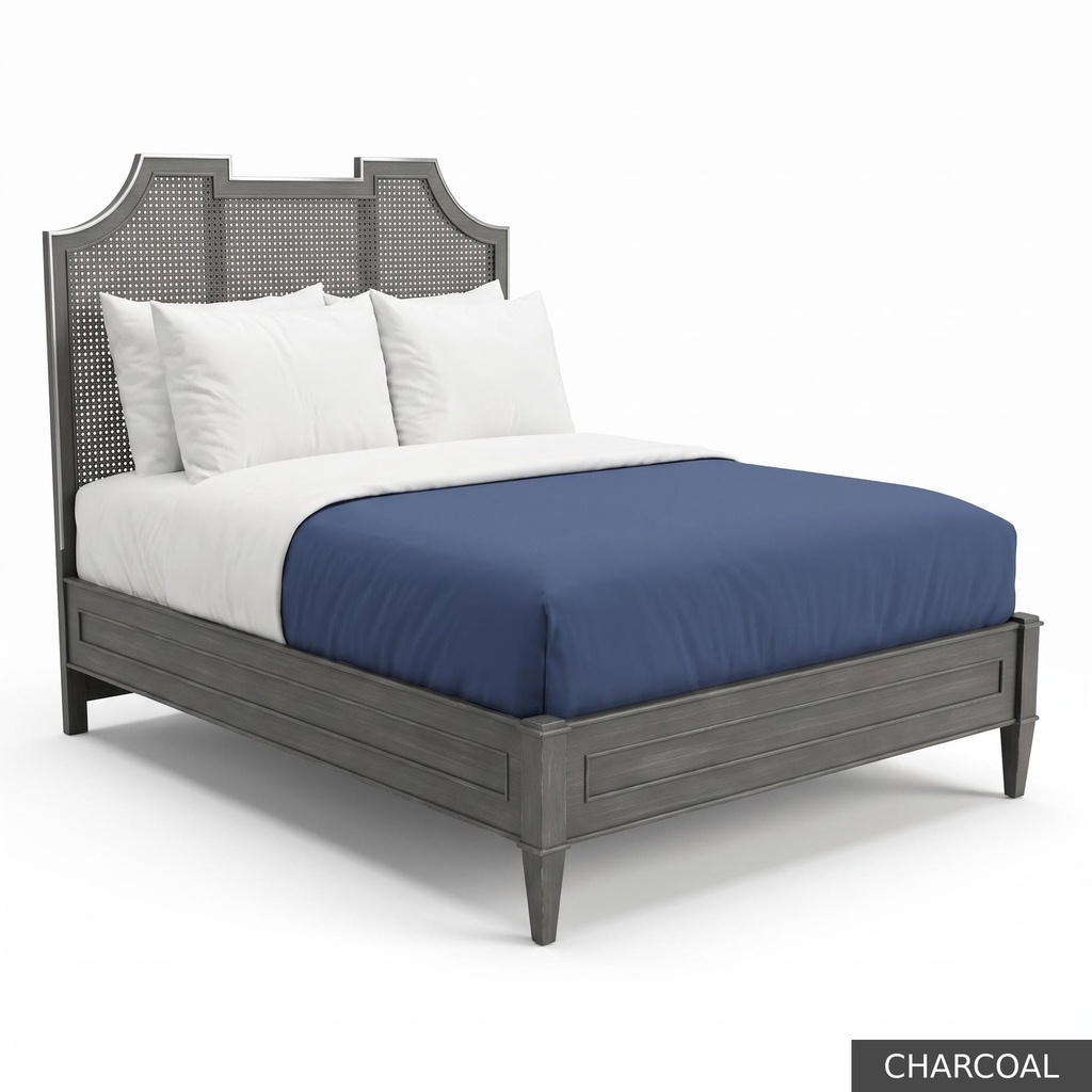 Isabelle - Queen Bed / Charcoal + Silver
