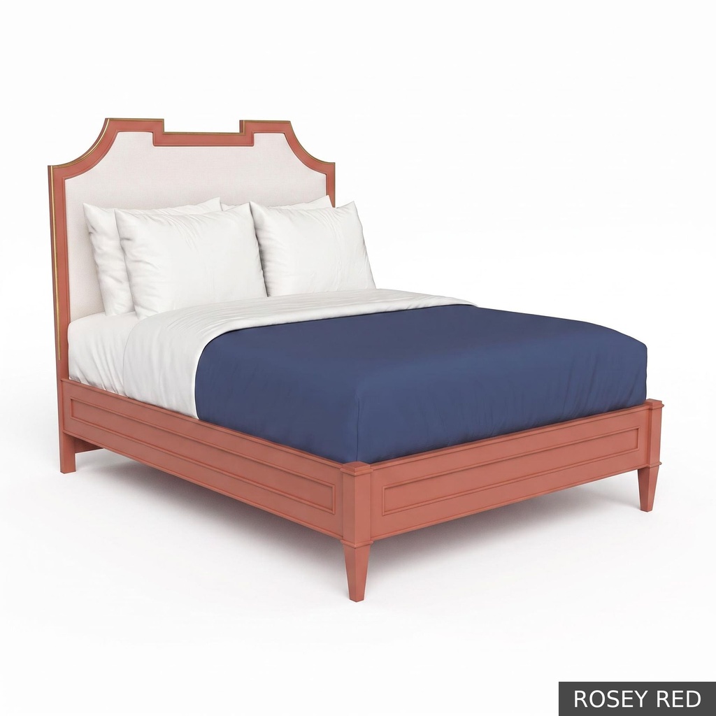 Isabelle - Queen Bed / Rosey Red + Gold