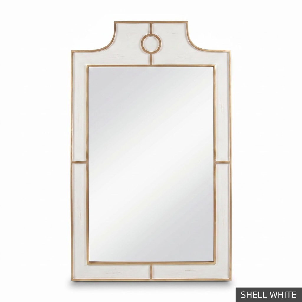 [EUR: Mayf] Mayfair Mirror  / Shell White + No Changes - Shell White + Gold accents - Standard