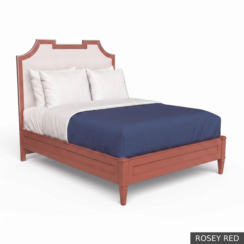 Isabelle - Queen Bed / Rosey Red + Silver
