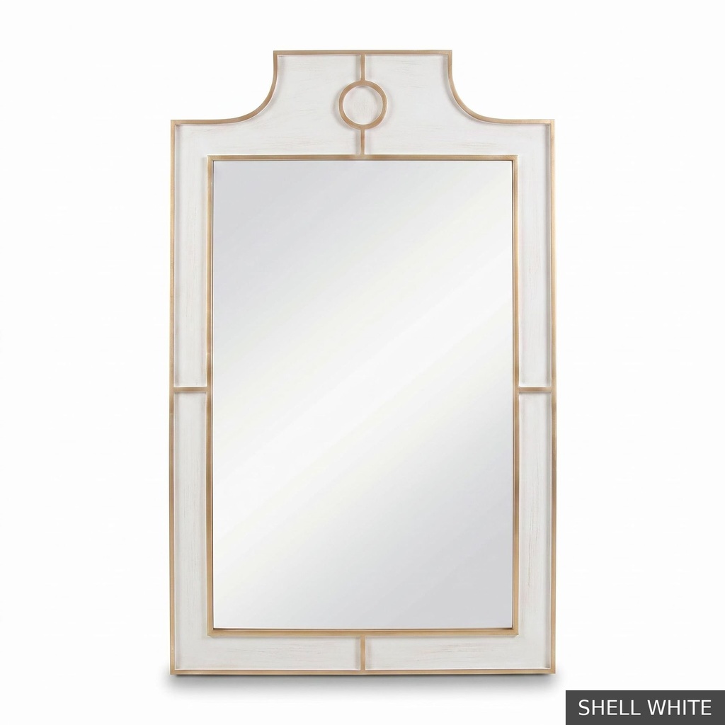 [EUR: Mayf] Mayfair Mirror  / Shell White + Gold