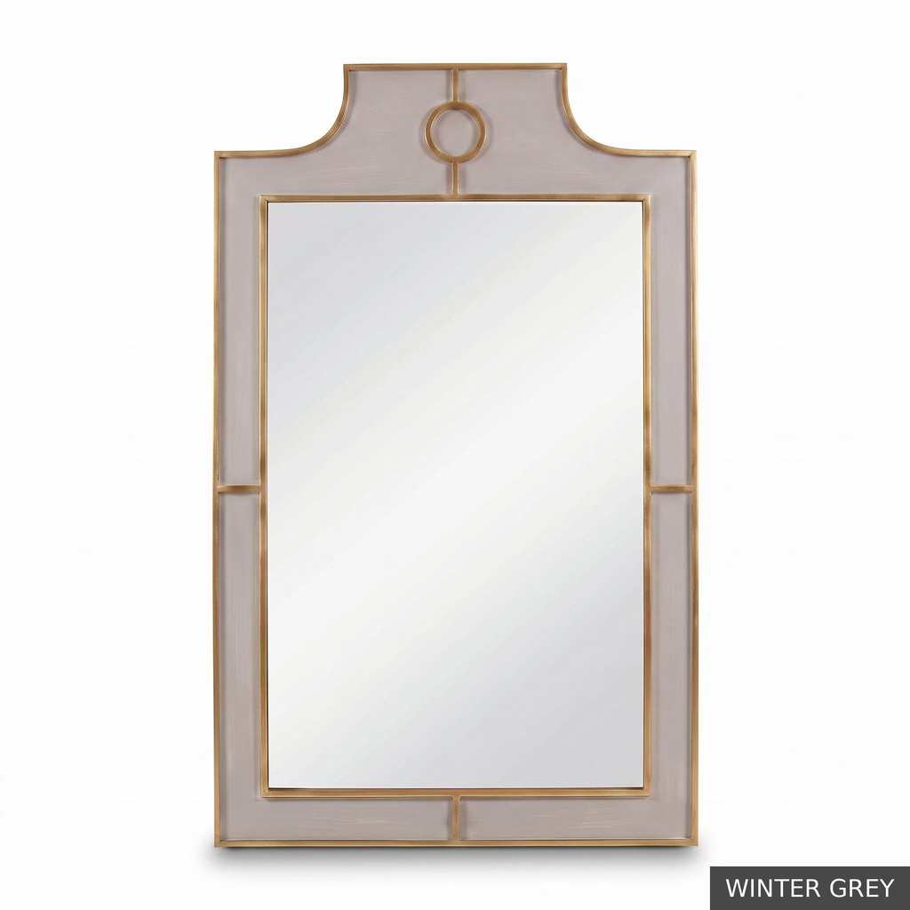 [EUR: Mayf] Mayfair Mirror  / Winter Grey + No Changes - Shell White + Gold accents - Standard
