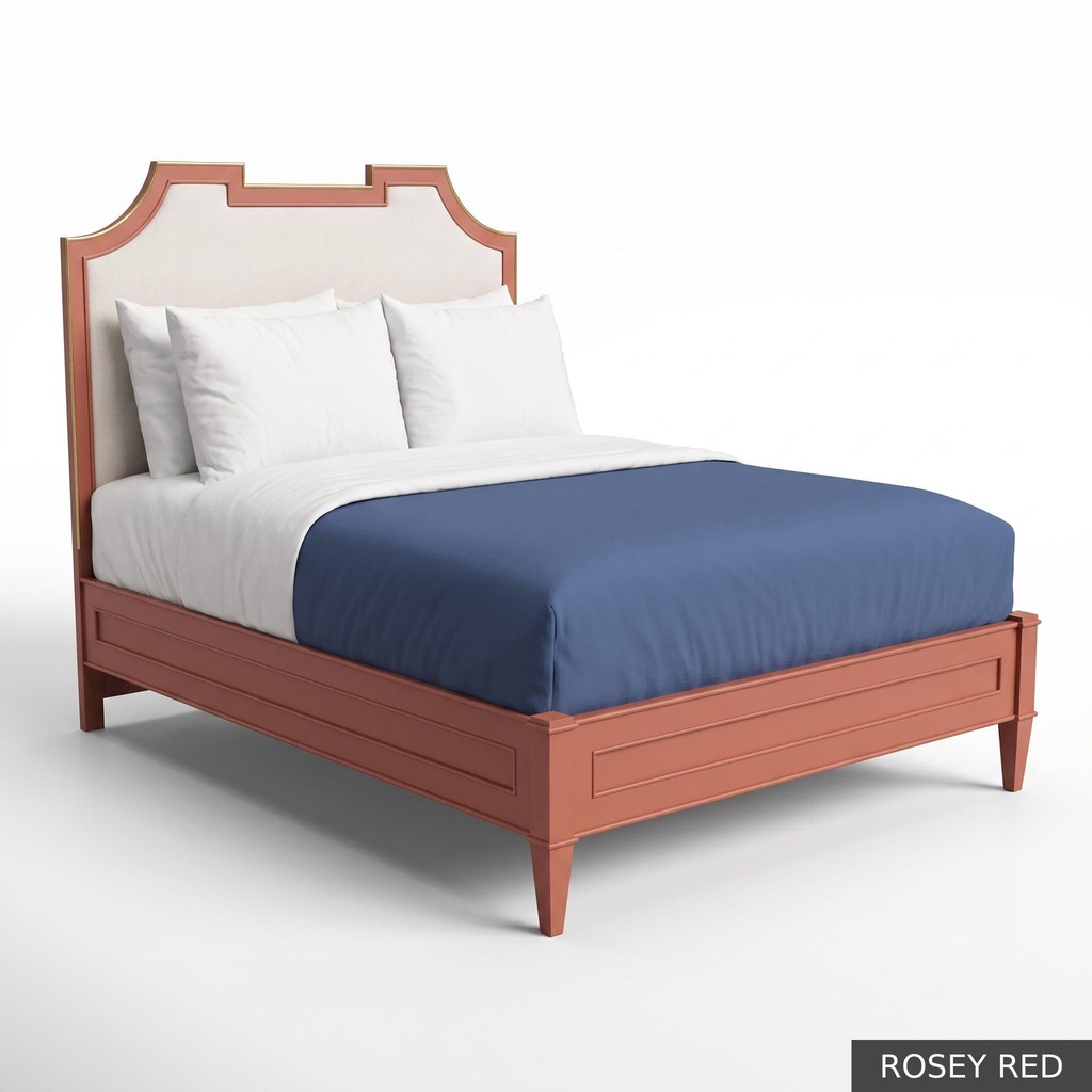 Isabelle - King Bed / Rosey Red + Gold