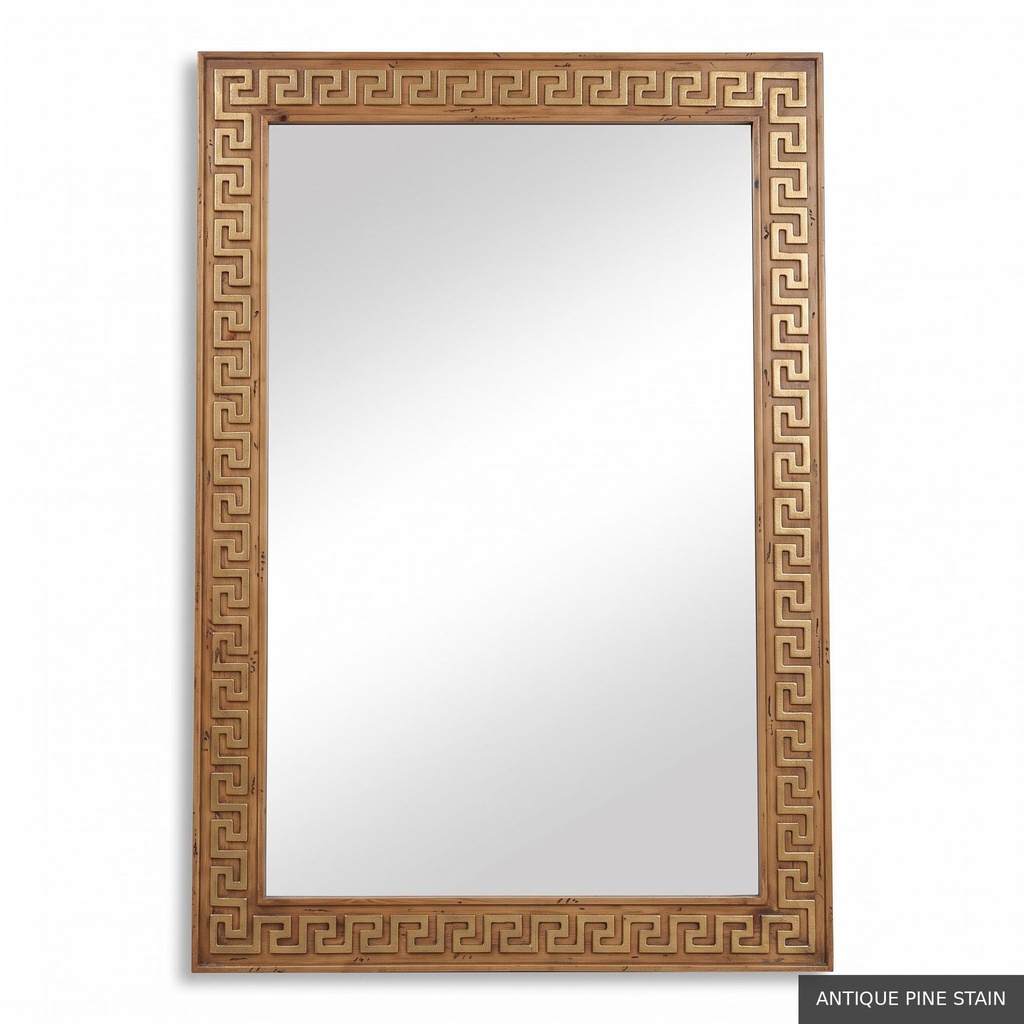 [EUR: Athe] Athens Mirror   / Antique Pine Stain + Gold