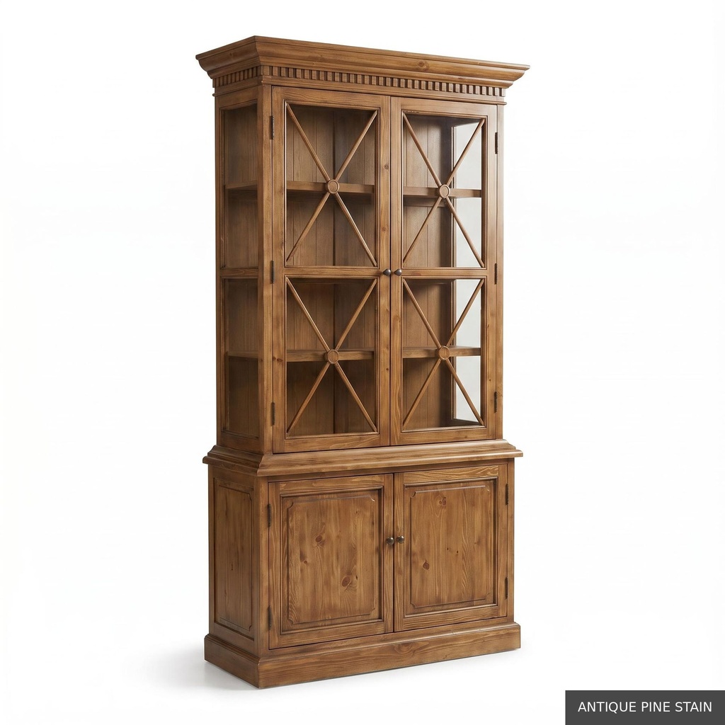 [LOFT: Bowl] Bowler Display Cabinet  / Antique Pine Stain
