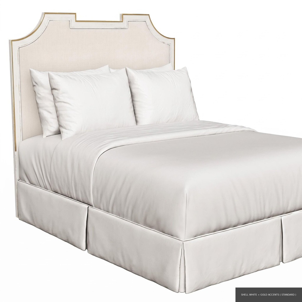 [EUR: IsabQHB] Isabelle Queen Headboard   / Shell White + Gold accents ( Standard ) + Gold