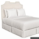 [EUR: IsabQHB] Isabelle Queen Headboard   / Shell White + Gold accents ( Standard ) + Gold