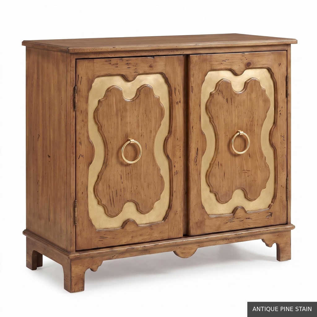 [EUR: York] York Side Table  / Antique Pine Stain + Gold