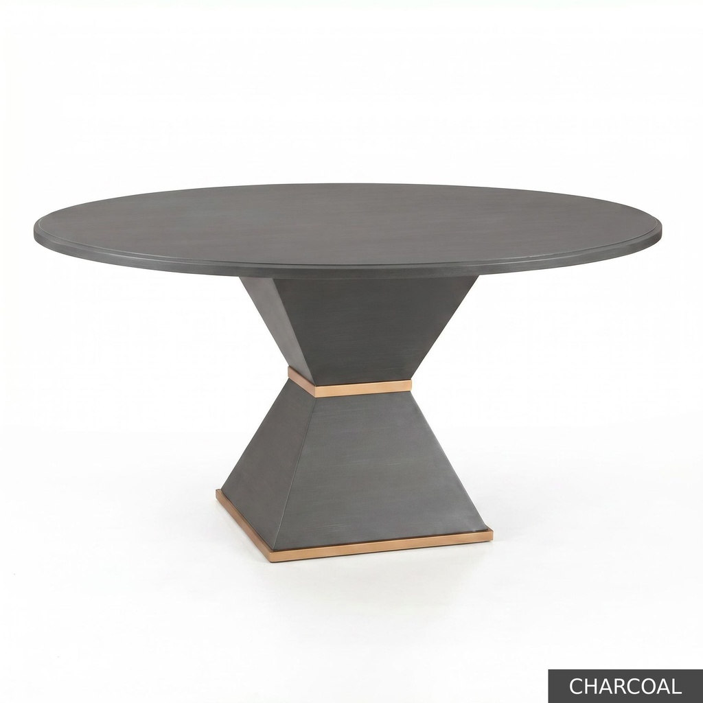 [EUR: Cava-48] Cavalier Dining Table - 48" / Charcoal + Gold
