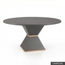 [EUR: Cava-48] Cavalier Dining Table - 48" / Charcoal + Gold