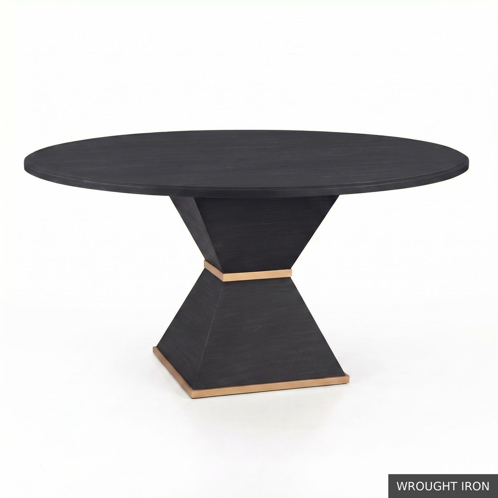 [EUR: Cava-48] Cavalier Dining Table - 48" / Wrought Iron + Gold