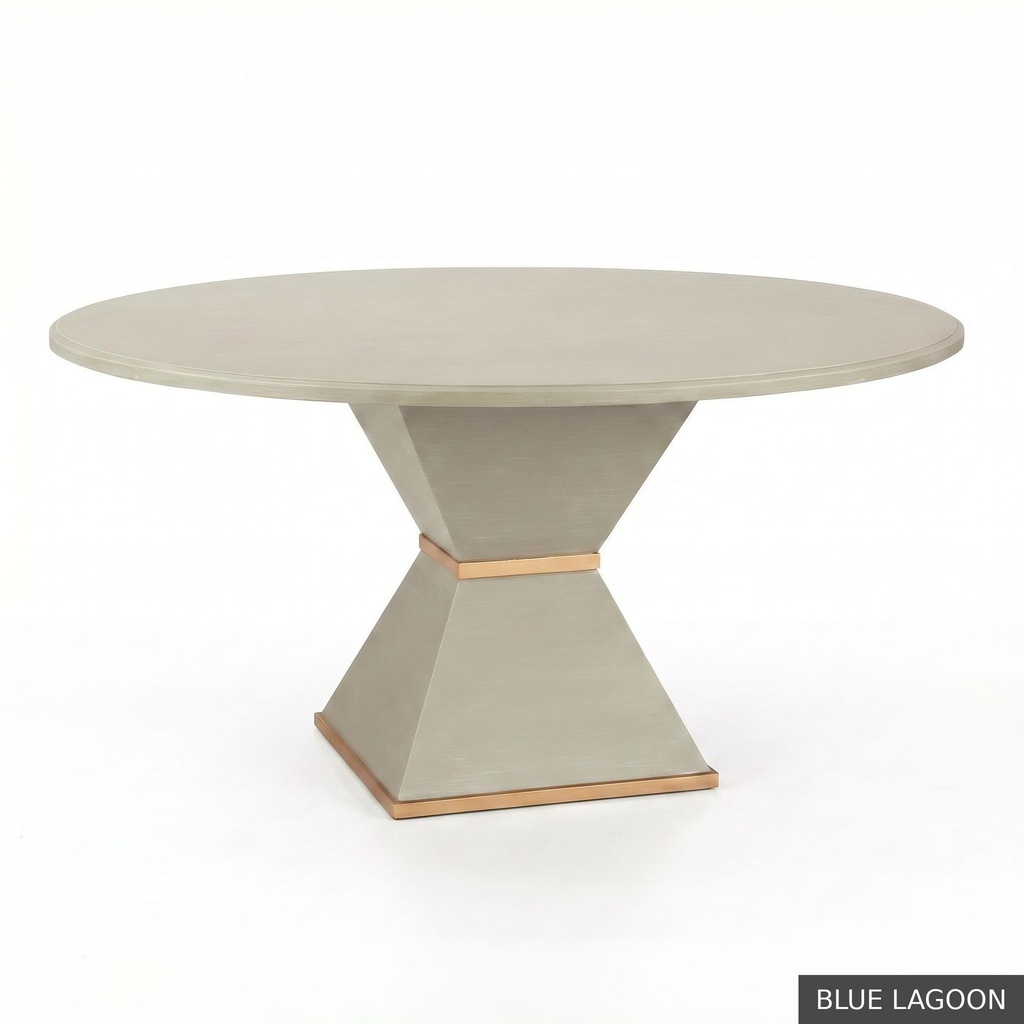 [EUR: Cava-48] Cavalier Dining Table - 48" / Blue Lagoon + Gold
