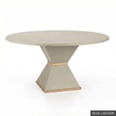 [EUR: Cava-48] Cavalier Dining Table - 48" / Blue Lagoon + Gold