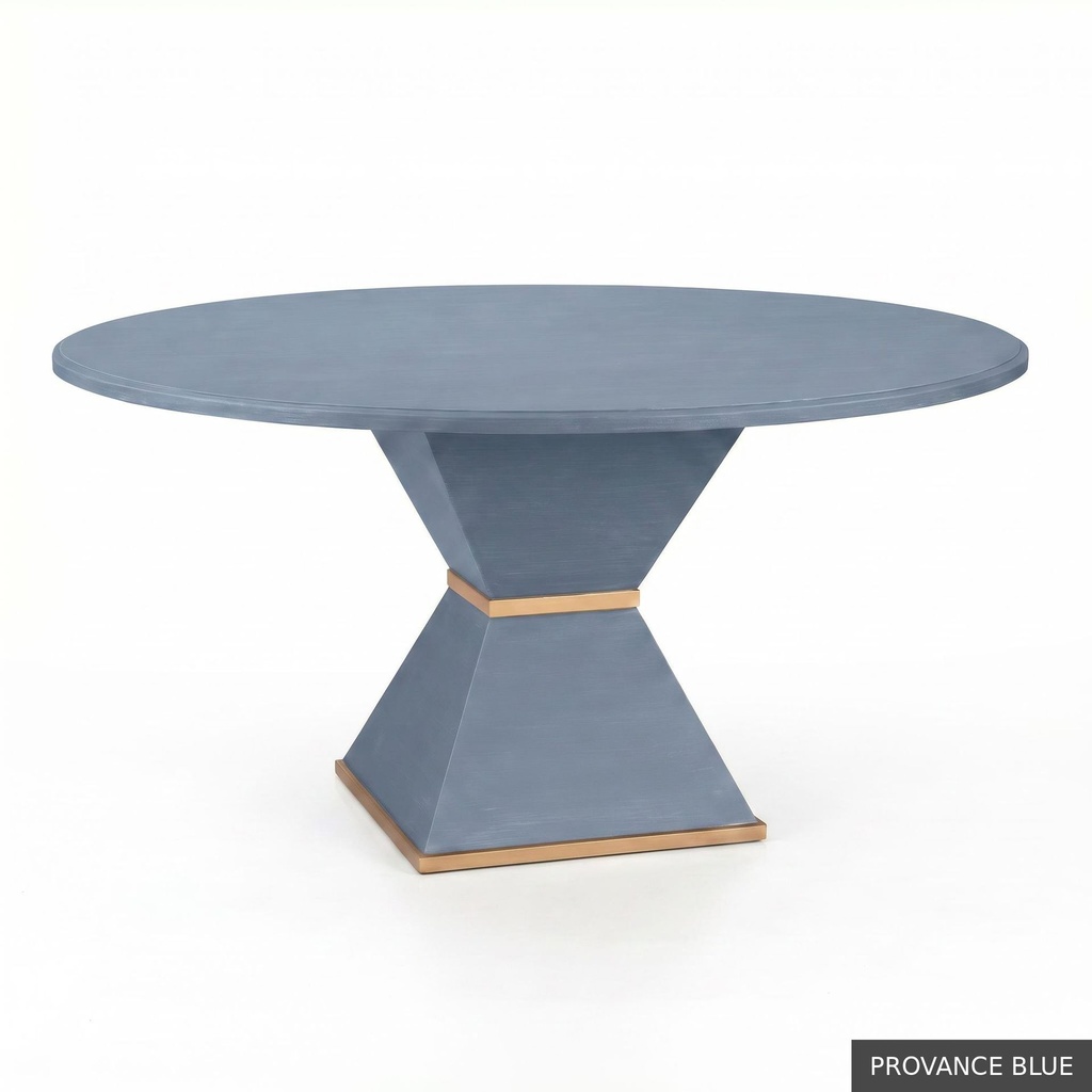 [EUR: Cava-48] Cavalier Dining Table - 48" / Provance Blue + Gold