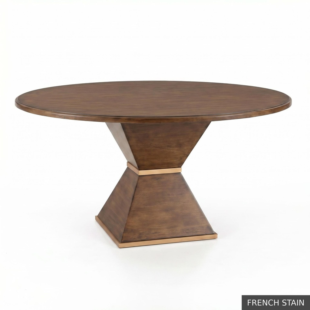 [EUR: Cava-48] Cavalier Dining Table - 48" / French Stain + Gold