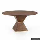 [EUR: Cava-48] Cavalier Dining Table - 48" / French Stain + Gold