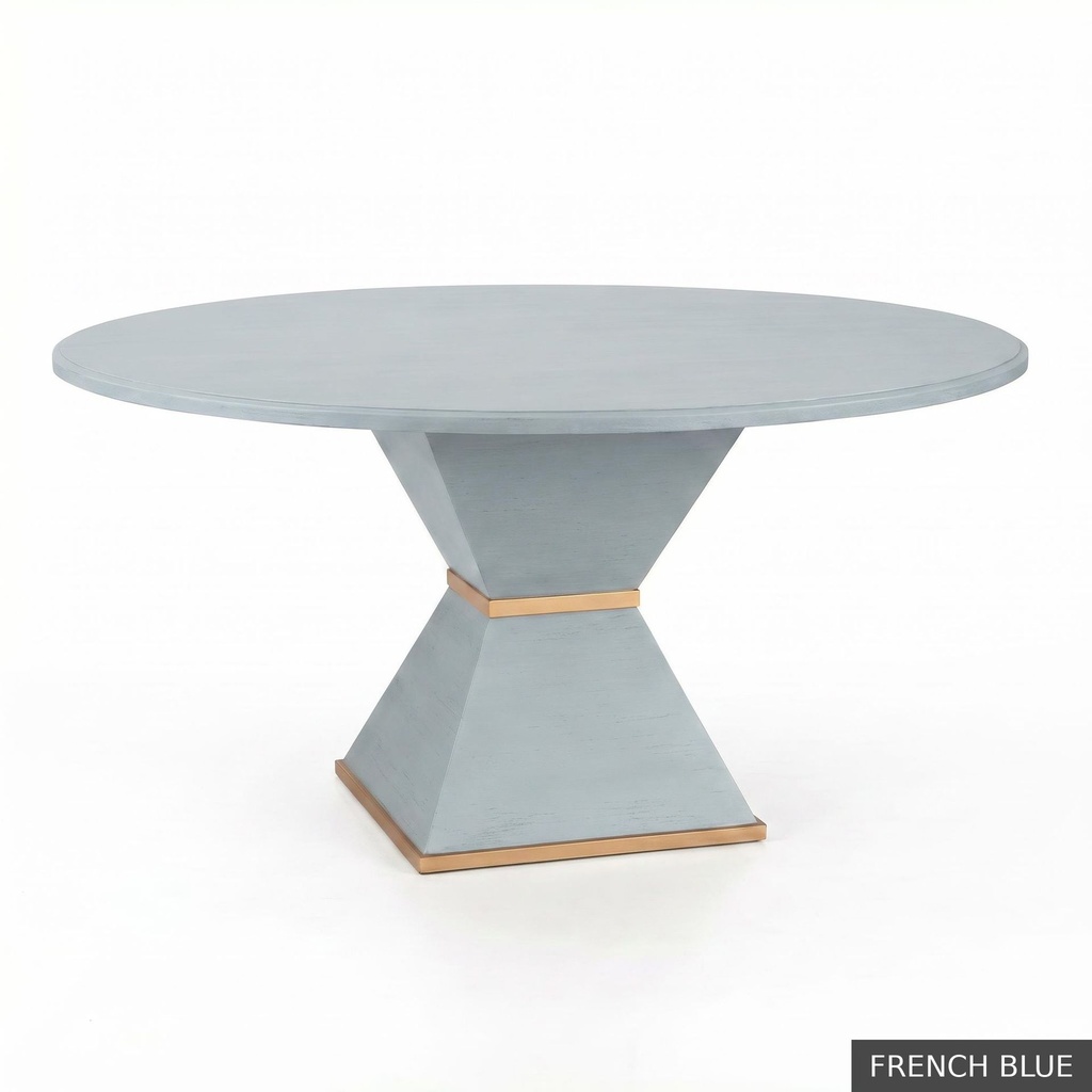 [EUR: Cava-48] Cavalier Dining Table - 48" / French Blue + Gold