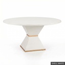 [EUR: Cava-54] Cavalier Dining Table - 54"  / Shell White + Gold