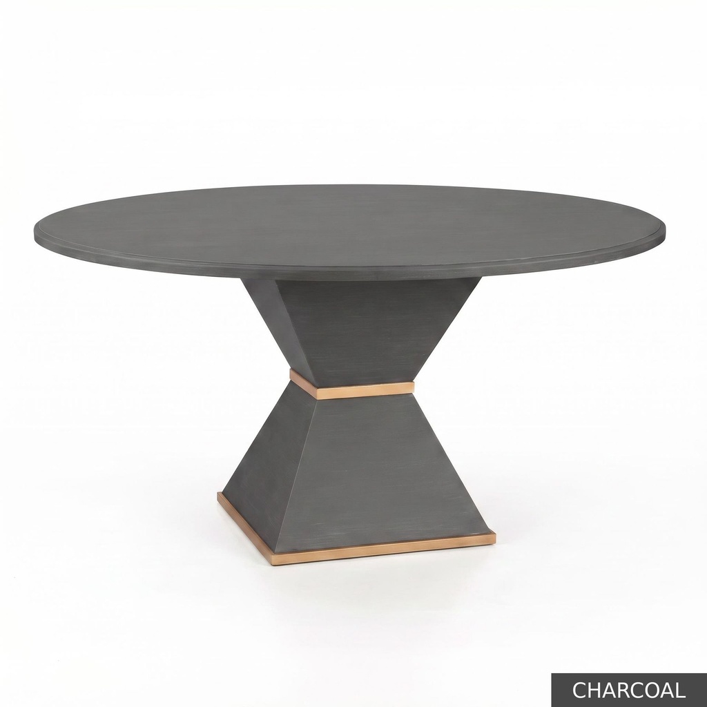 [EUR: Cava-54] Cavalier Dining Table - 54"  / Charcoal + Gold