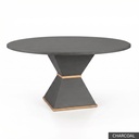 [EUR: Cava-54] Cavalier Dining Table - 54"  / Charcoal + Gold