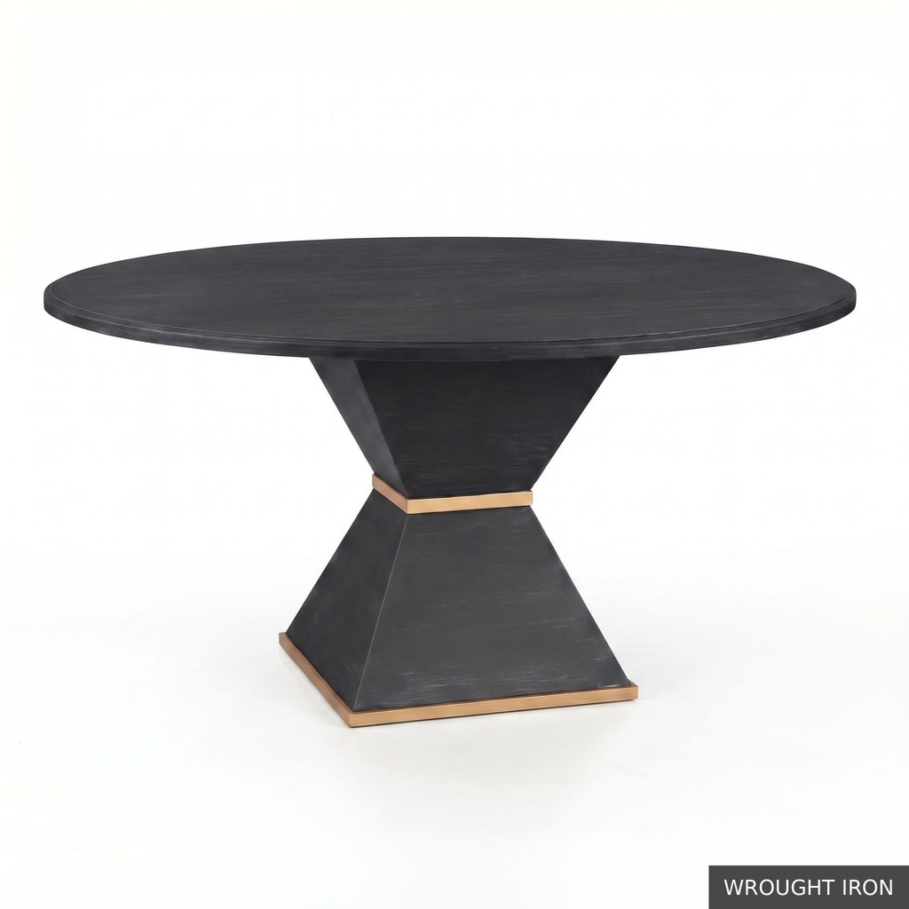 [EUR: Cava-54] Cavalier Dining Table - 54"  / Wrought Iron + Gold