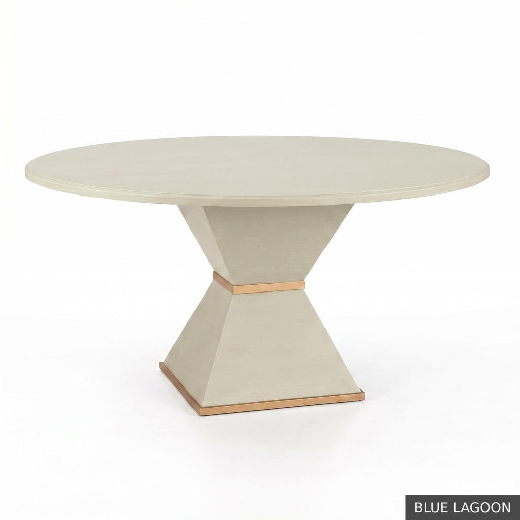 [EUR: Cava-54] Cavalier Dining Table - 54"  / Blue Lagoon + Gold