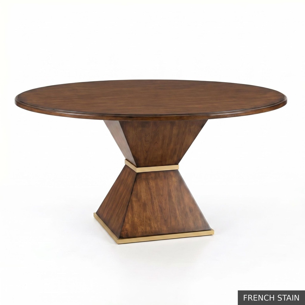 [EUR: Cava-54] Cavalier Dining Table - 54"  / French Stain + Gold