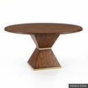 [EUR: Cava-54] Cavalier Dining Table - 54"  / French Stain + Gold