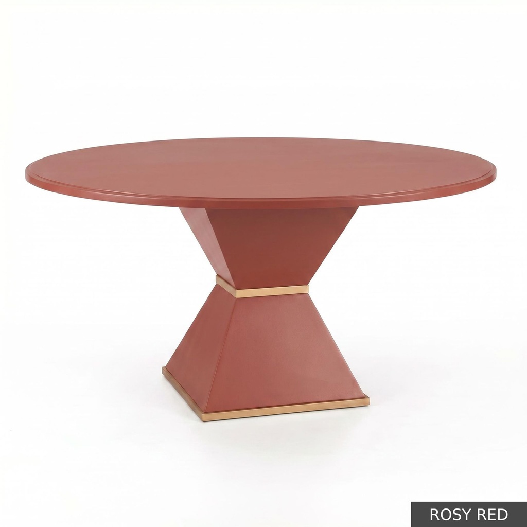 [EUR: Cava-54] Cavalier Dining Table - 54"  / Rosy Red + Gold