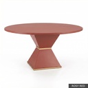 [EUR: Cava-54] Cavalier Dining Table - 54"  / Rosy Red + Gold