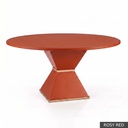 [EUR: Cava-54] Cavalier Dining Table - 54"  / Rosy Red + Gold