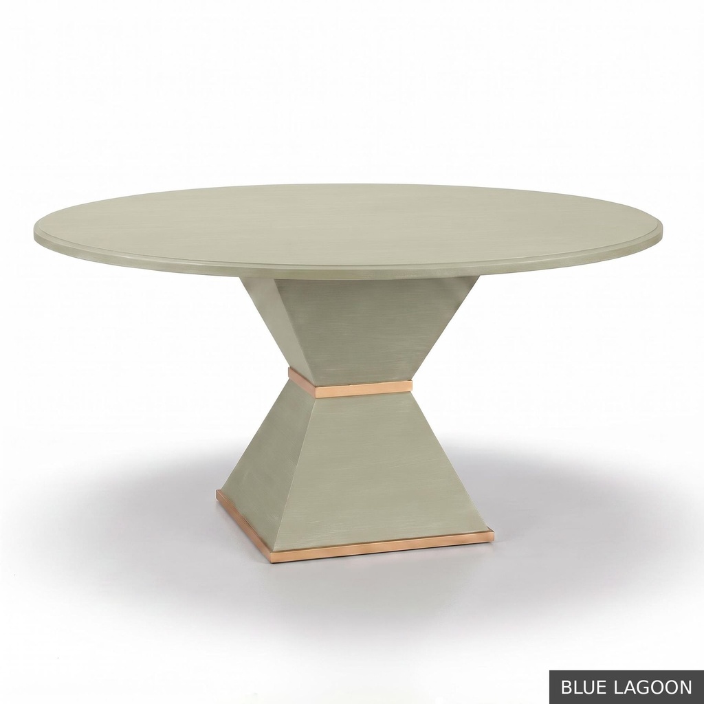 [EUR: Cava-54] Cavalier Dining Table - 54"  / Blue Lagoon + Gold
