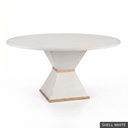 [EUR: Cava-60] Cavalier Dining Table - 60"   / Shell White + Gold