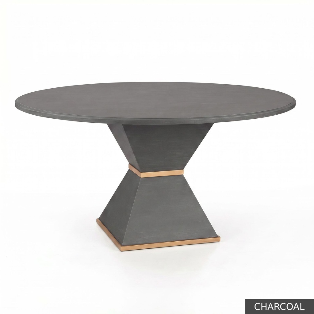 [EUR: Cava-60] Cavalier Dining Table - 60"   / Charcoal + Gold