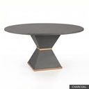 [EUR: Cava-60] Cavalier Dining Table - 60"   / Charcoal + Gold