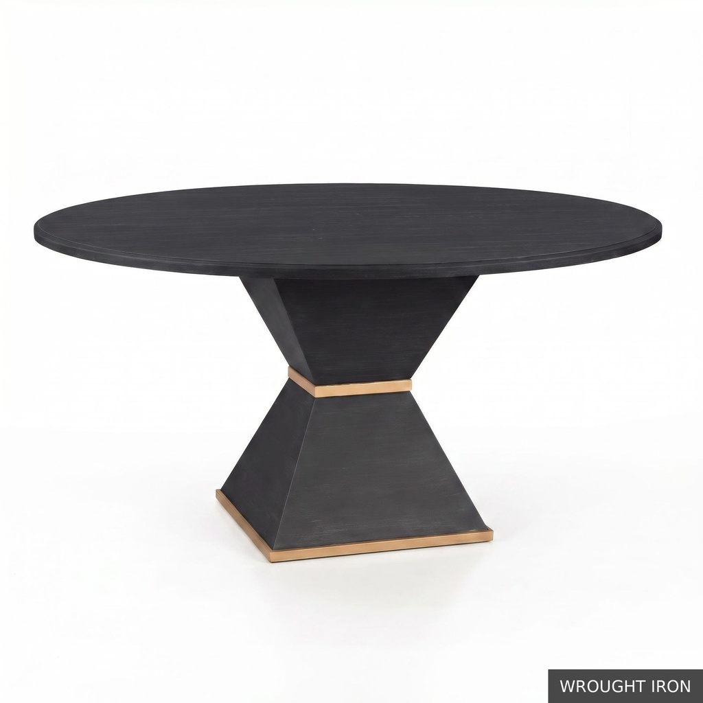 [EUR: Cava-60] Cavalier Dining Table - 60"   / Wrought Iron + Gold