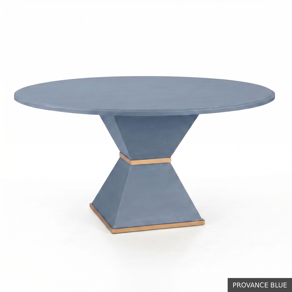 [EUR: Cava-60] Cavalier Dining Table - 60"   / Provance Blue + Gold