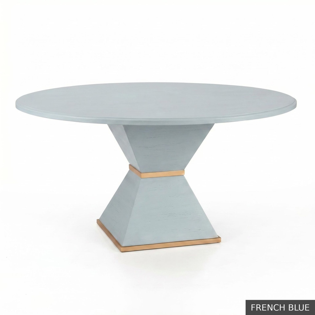 [EUR: Cava-60] Cavalier Dining Table - 60"   / French Blue + Gold