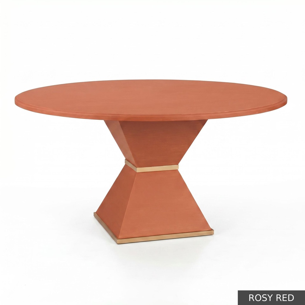 [EUR: Cava-60] Cavalier Dining Table - 60"   / Rosy Red + Gold